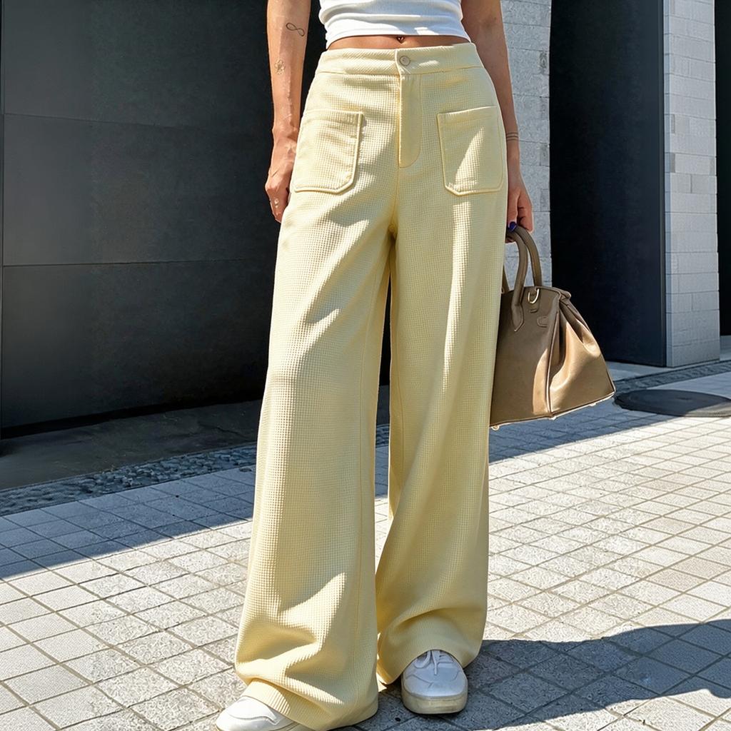 Women's Casual Loose Fit Knit Wide Leg Pants, Multi-Color Trousers for Everyday Wear