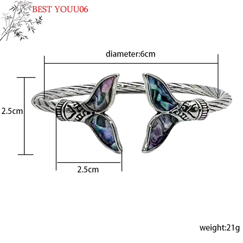 Bracciale a Bangle Colorato Sirena Til per Donne Uomini Retro Regolabile Bracciale per Coppia Hip Hop Punk Festa Regalo di Anniversario