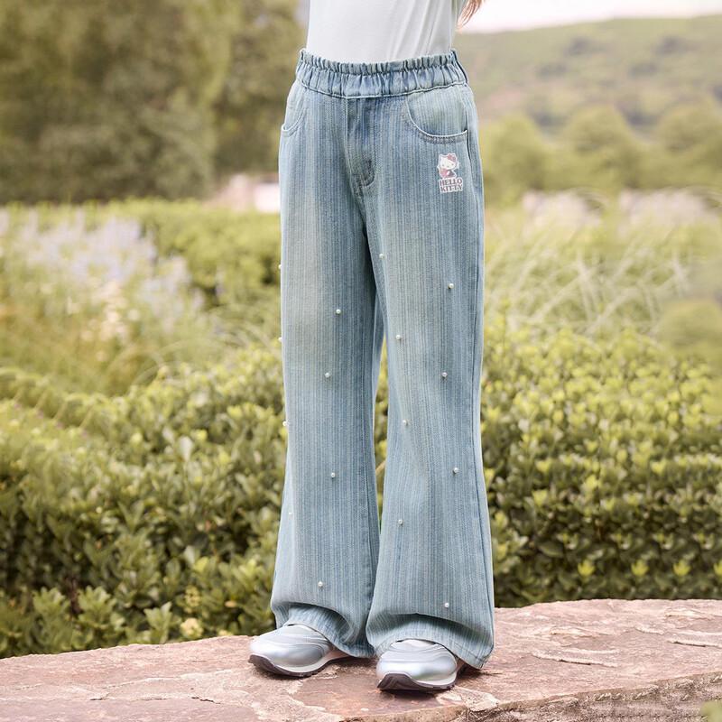 Hello Kitty Girls  Pearl Embellished Denim Jeans 120