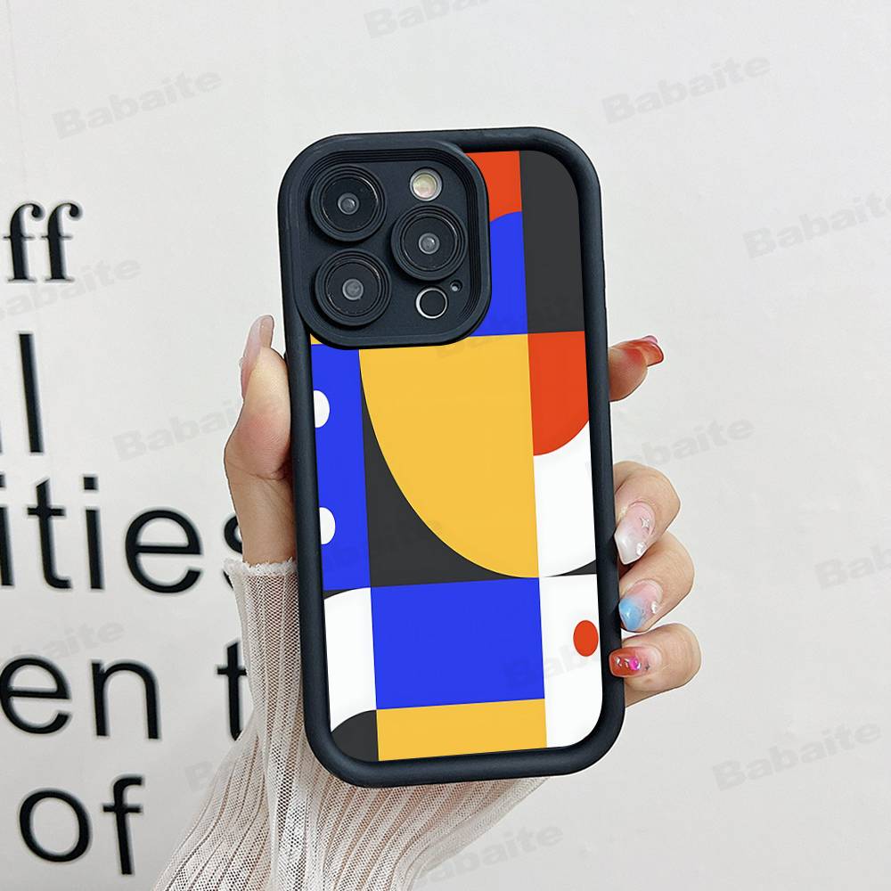 Geometric Bauhaus Art Phone Case For IPhone 16 15 14 Plus 13 12 11 17 Pro Max Pro Soft Cover