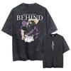 T-shirt Stampa Anime Jujutsu Kaisen Gojo Satoru Ryomen Sukuna Uomo Cotone Lavato T-shirt Manga Oversize Harajuku Maglietta Uomo