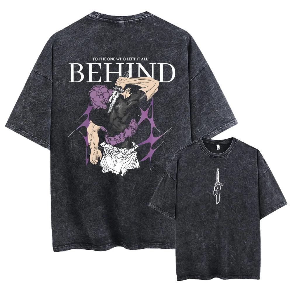 T-shirt Stampa Anime Jujutsu Kaisen Gojo Satoru Ryomen Sukuna Uomo Cotone Lavato T-shirt Manga Oversize Harajuku Maglietta Uomo