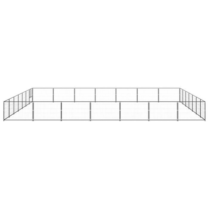 VidaXL Chenil Noir 49 m² Acier
