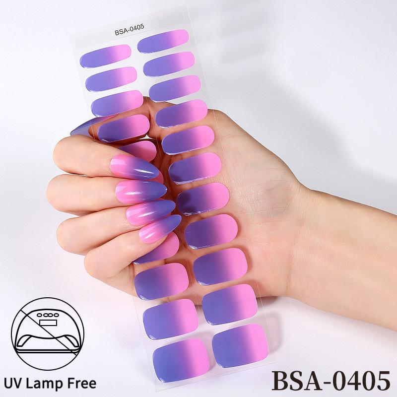 Gel nail sticker waterproof French polka dot gradual change no bake gel nail sticker GEL NAIL