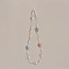 Spring Sweet Ceramics Flower Beaded Phone Strap Charm Chain For iPhone Lanyard Keychain Woman Girl Bag Camera Pendant Hanging