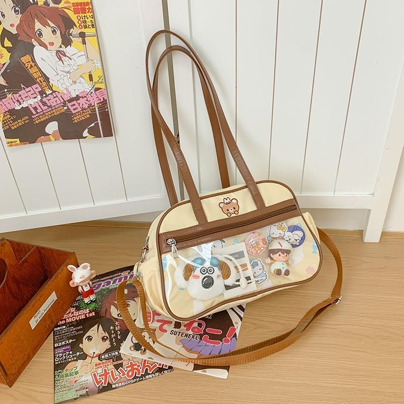 

Cartoon small food, cute transparent shoulder messenger bag, two-dimensional baby bag, daily tote bag. No accessories.