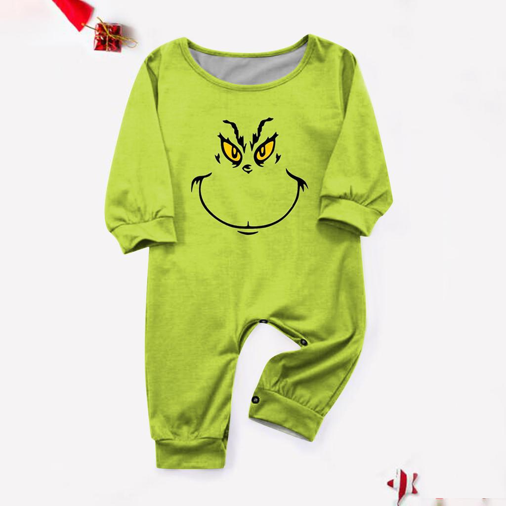 Christmas Print Cute Family Set Pajamas, Home Clothes, Family Set Long Sleeve Top Pants Set