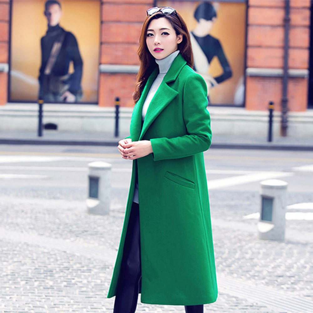 Fashion Women Autumn Winter Long Woolen Coat Overcoat Parka Outwear Cardigan Fashion Women Autumn Winter Long Woolen Coat Overcoat Parka Outwear Cardigan