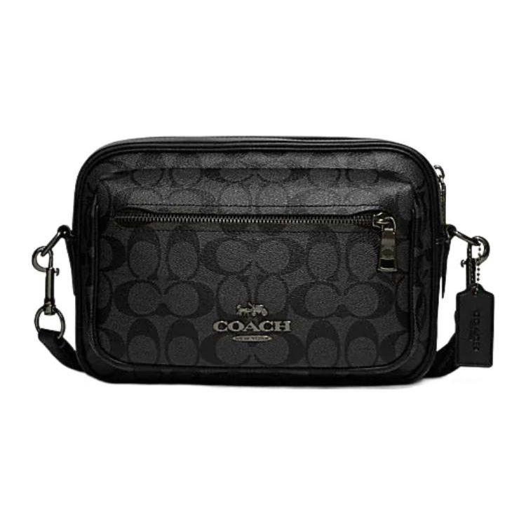 

Сумка через плече Coach Elise 25, однотонна, з логотипом-літерами, на блискавці, класична, з покриттям з монограмою та шкірою, чоловіча, чорна CJ510-QBO4G Basic Set (Bag+Dust Bag)
