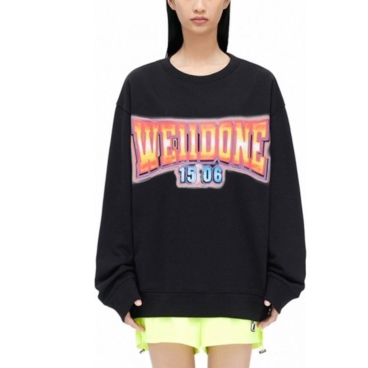 WE11DONE FW22 Letter Print Long Sleeve T-Shirt Unisex Tops Black WD-TS3-22-765-U-BK