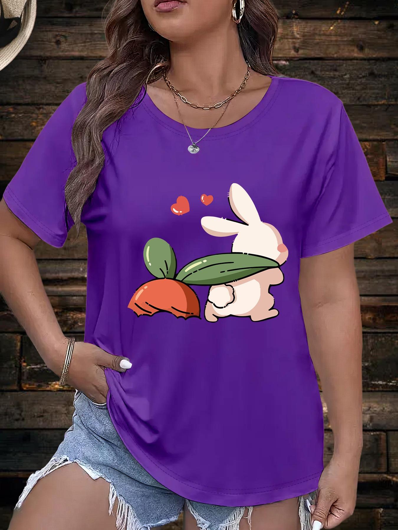 

Fashionable Ladies round Neck Short Sleeve Pattern Print T-Shirt Stylish Casual Top for Women XL