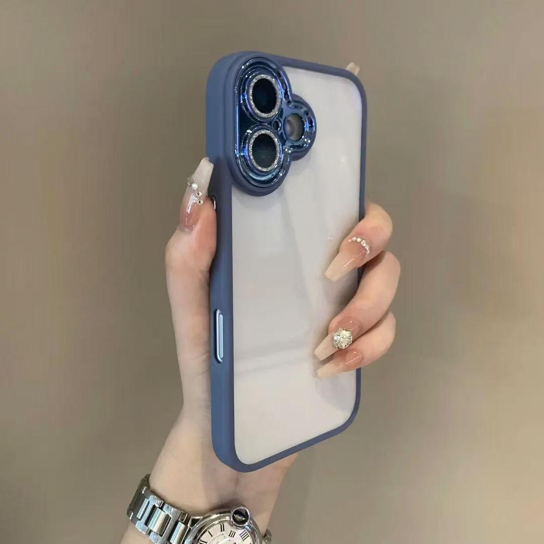 

Роскошный прозрачный акриловый чехол для iPhone 16 Pro Max, мягкая силиконовая накладка с бриллиантовой линзой-вспышкой для iPhone 15 14 13 12 11 Pro Max Plus iPhone 11 Pro Max светло-синий