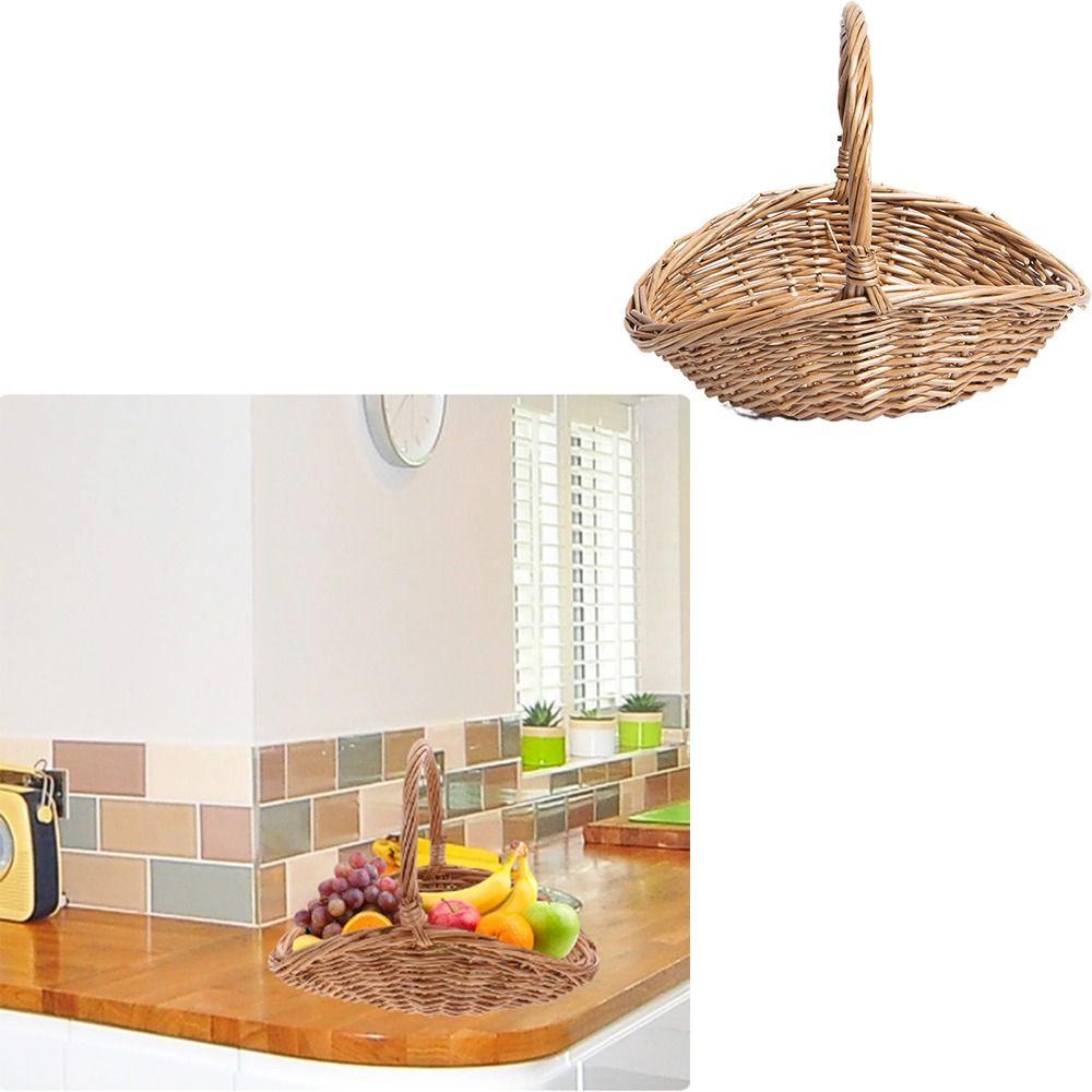 Willow Rattan Picnic Supply Hamper Wear-resistant Flower Basket Vegetable Storage Basket Picnic