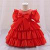 Neugeborene Kleinkind Kleidung Taufe Prinzessin Party Kostüm Baby Mädchen Kleidung Festzug Große Schleife 1. Geburtstag Kleid Für Kurzarm Kleider