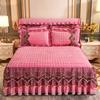 Luxury Winter Crystal Velvet Thicken Quilted Bedspread King Queen Size Flannel Bed Skirt Not Including Pillowcase
