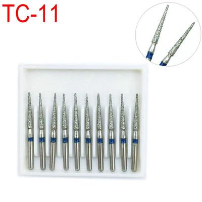 10 pz/scatola Dentale Frese Diamantate FG 1.6mm Per Manipolo Ad Alta Velocità Frese Dentali 1.6mm TC-11
