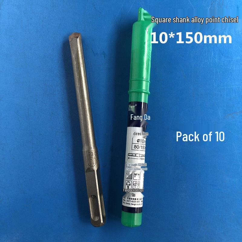 Square Shank Electric Hammer Drill Bit - Wall Chisel, Slotting Concrete Alloy Pointed & Flat Chisel