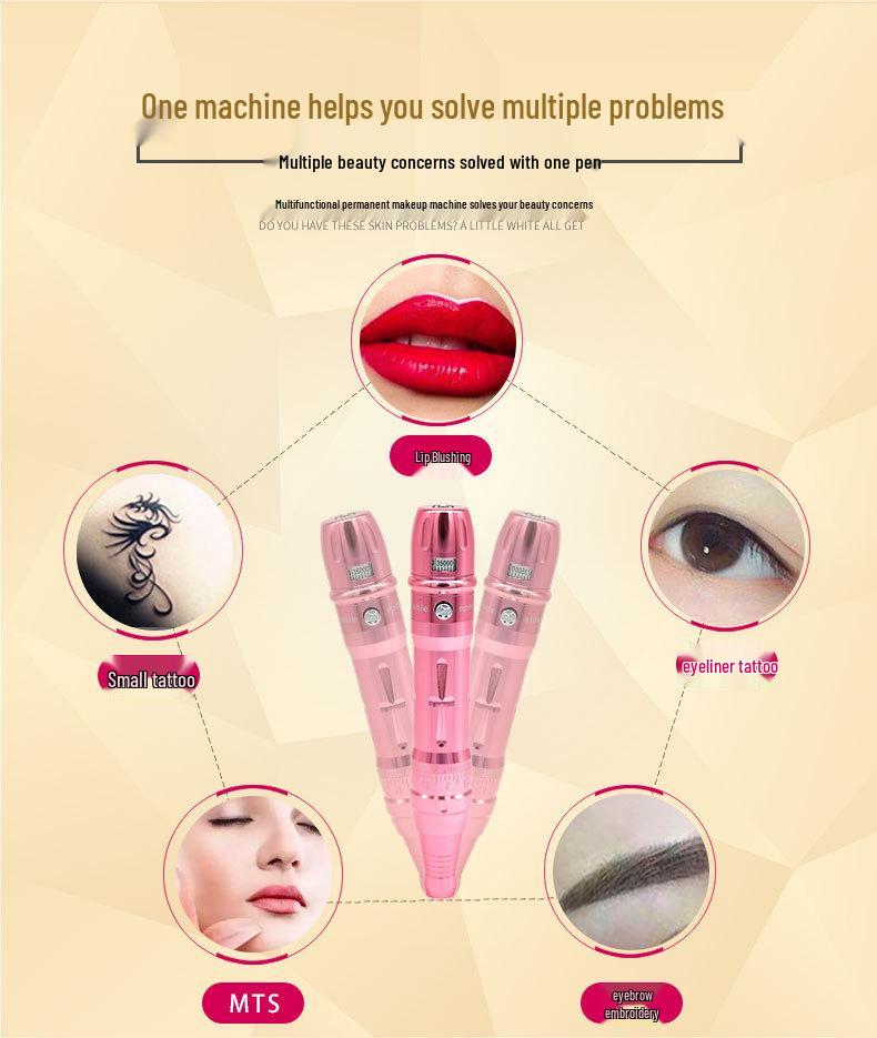 Dual Battery Eyebrow & Lip Embroidery Machine - All-in-One for Eyebrow, Lip, and Eyeliner Tattoos with Mist Effect.