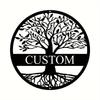 Metal Wall Art Tree of Life Custom Surname Sign for Home Garden Wedding Gift