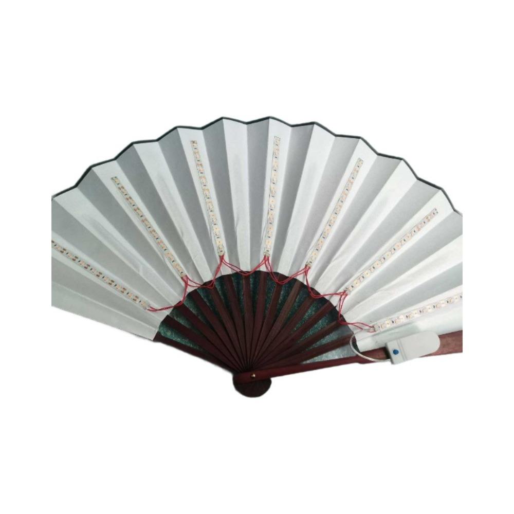 Neon Light Up Bar Foldable Hand Fan Dance Performance Luminous LED Fans Glowing Kung Fu Chinese Bamboo Fan Concert Support Props
