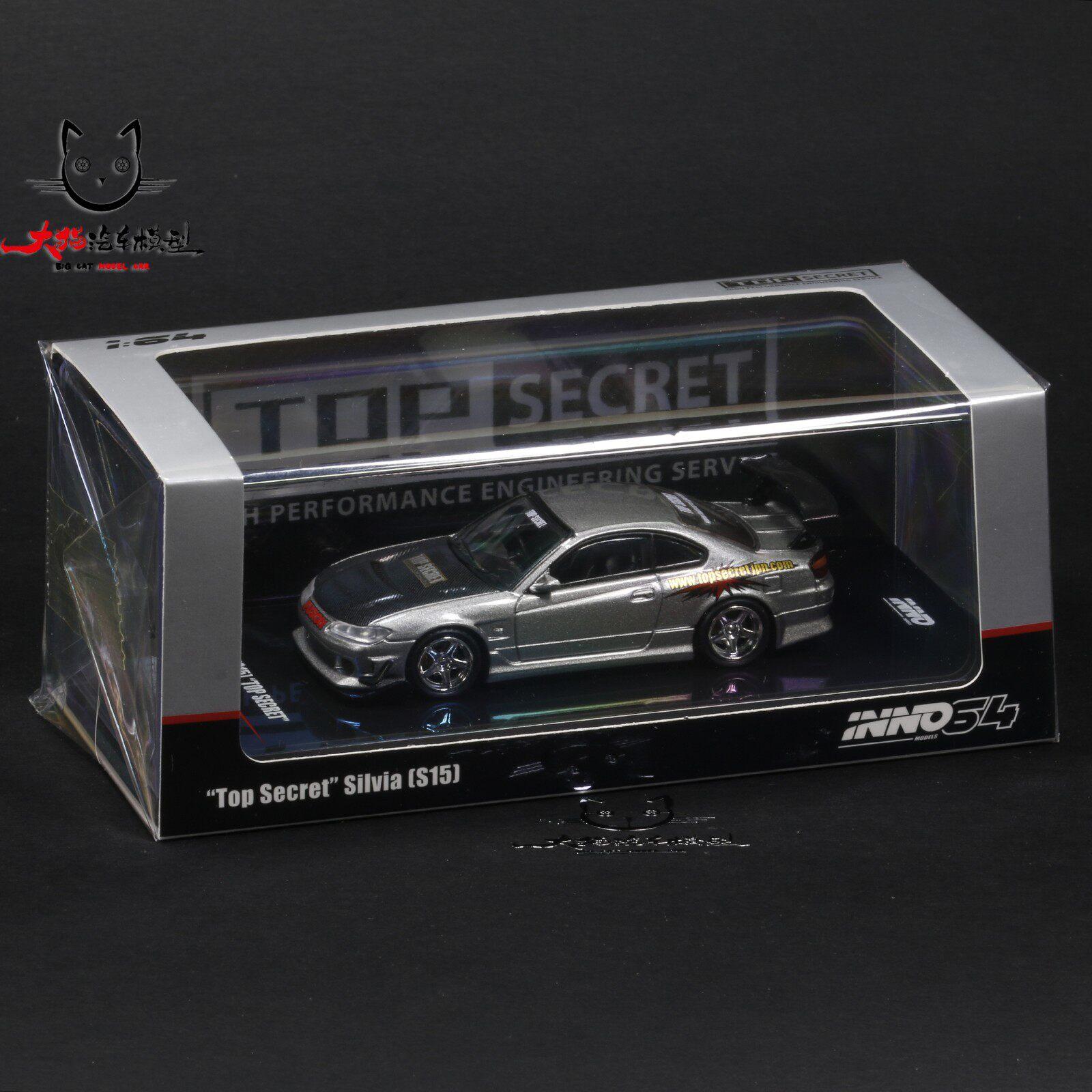 INNO 1/64  Silvia S15 TOP SECRET Diecast Model Car Toy Collectible Desktop Decoration