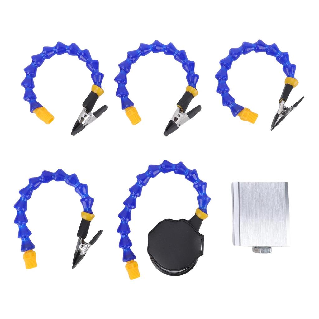 Soldering Helping Hand 4 Flexible Clamps and Magnifying Glass with Aluminum Alloy Base for Electronic Repair Industrial