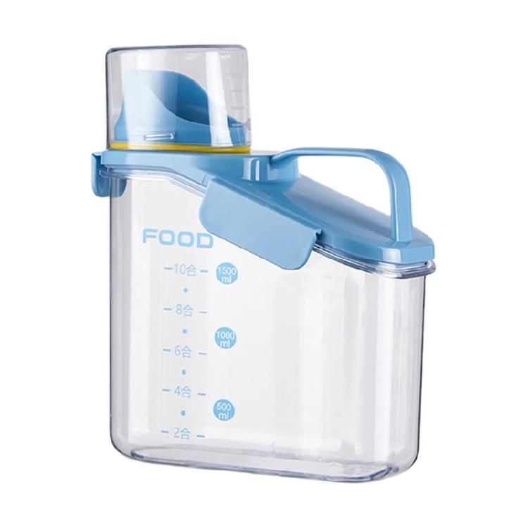 Transparent Bulk Food Container with Pouring Spout Nonslip Handle Box Large Capacity Storage Bin For Snacks Pet Food