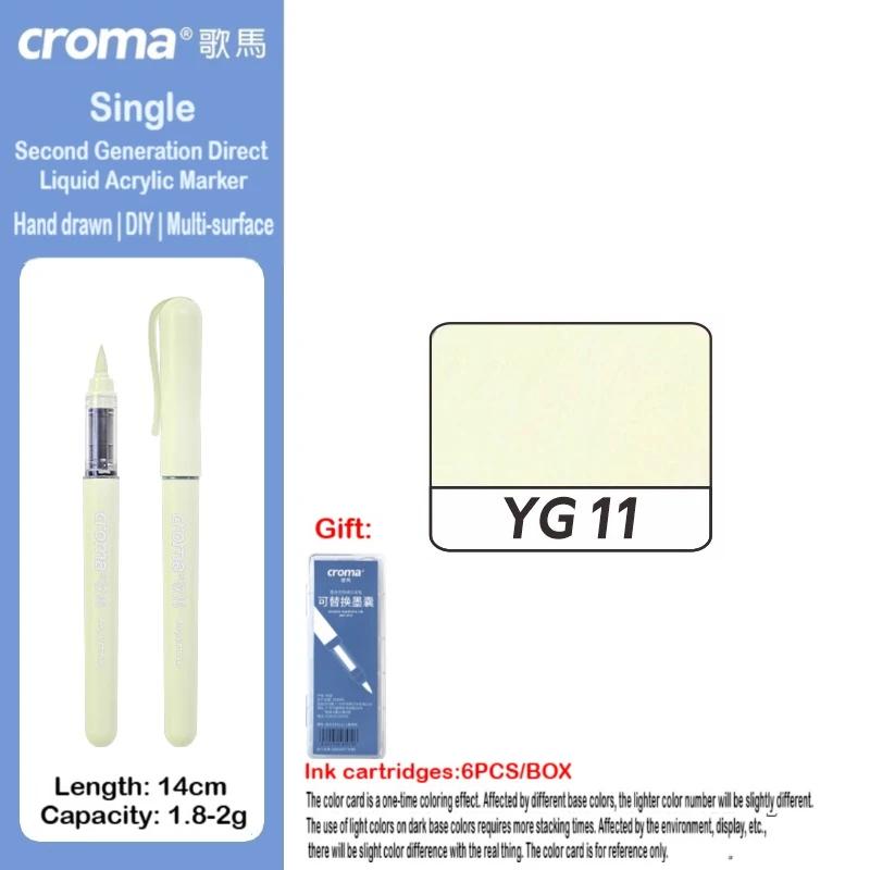 Croma 160/1 Farben Nachfüllbares Direktflüssig-Acrylmarker-Set mit Weicher Spitze, Waschbarer Aquarellpinsel Schulausstattung