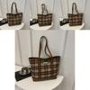 Stylish Large Capacity Tote Bag For Women With Trendy Plaid Design And Versatile Carry Options