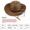 Foldable Jazz Straw Hat for Men and Women Summer Beach Strap Sunscreen Outdoor Sports Sun Hat Big Brim Woven Straw Hat