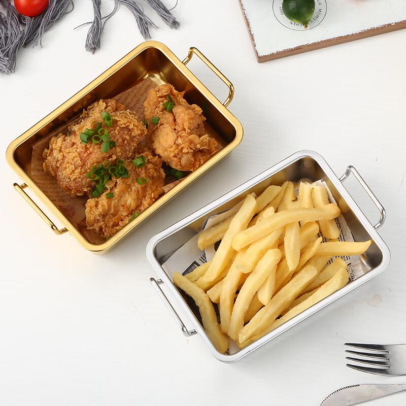 Stainless Steel Rectangular Serving Tray for Snacks