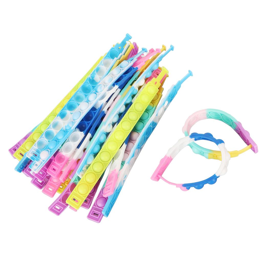 31pcs Push Bubble Bracelet Multicolor Push Bubble Wristband Silicone Stress Reduing Entertaining