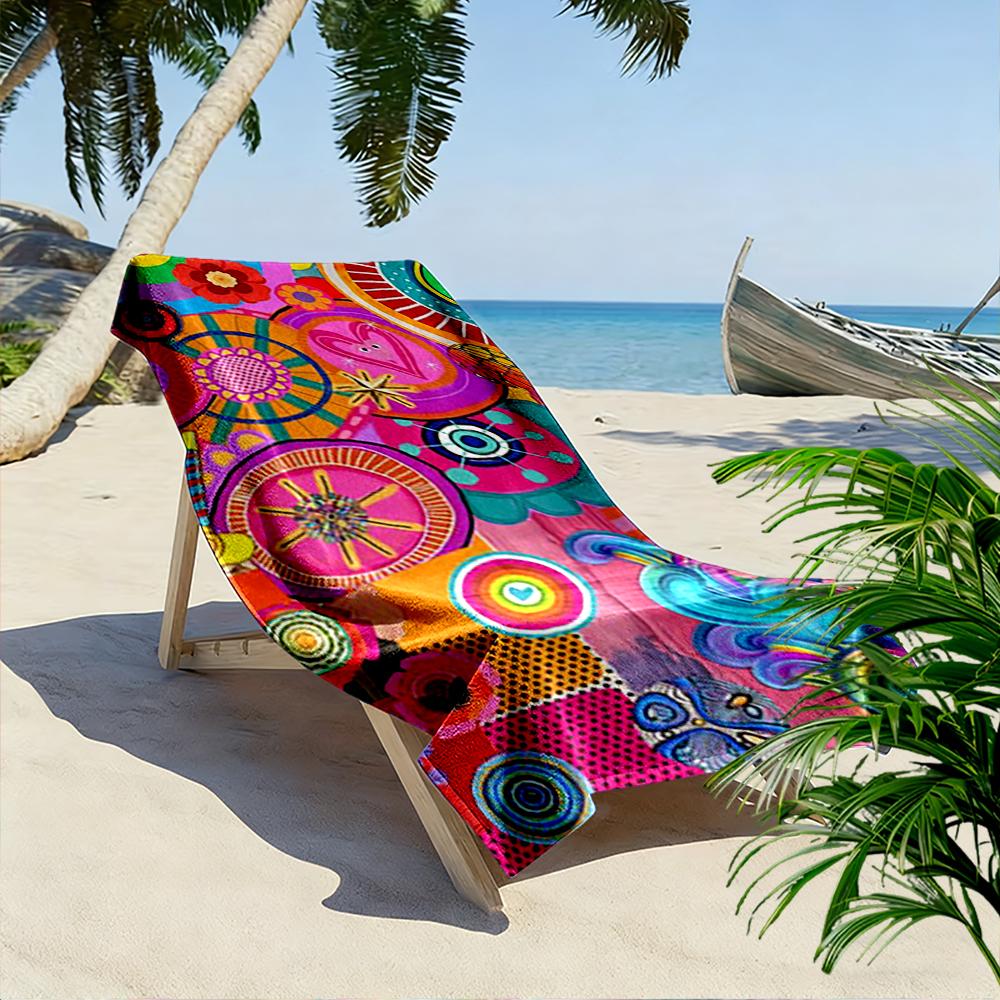 Colorful Abstract Pattern Beach Towel Beach towel quick-drying for travel outdoor sports jogging beach and swimming