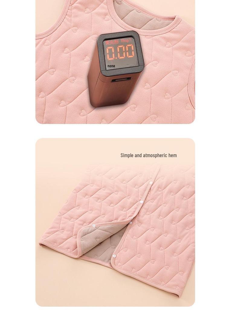 Women's Plus Size Velvet Fleece-lined Vest: Warm Sleeveless Jacket for Autumn/Winter School Uniform