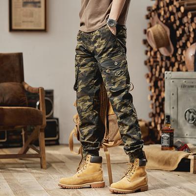 Spring And Autumn Camouflage Multi Bag Work Pants Men'S Trendy Brand American High Street Straightening Casual Pants Loose Haren Pants