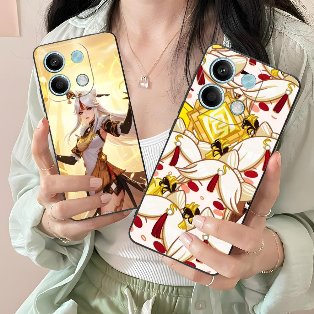Game GI Ningguang Matte TPU Mobile Phone Case for Xiaomi Redmi Note 14 13 12 11 S Pro Plus 4G 5G Colorful Printing Cover