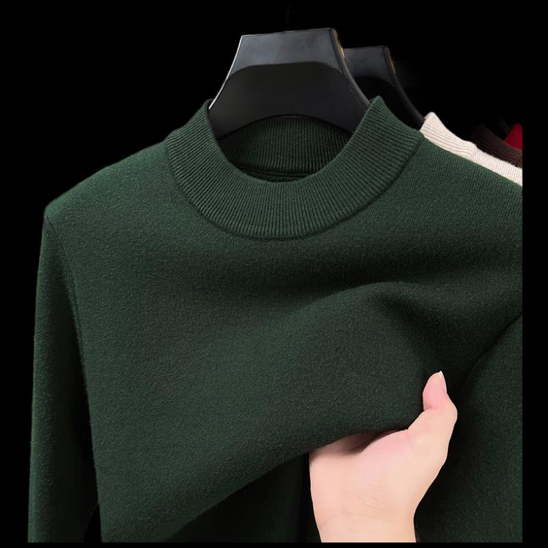 

Men s Round Neck Solid Warm Sweater 2XL