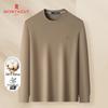 MONTAGUT Men's 100% Cotton Crew Neck Long Sleeve T-Shirt
