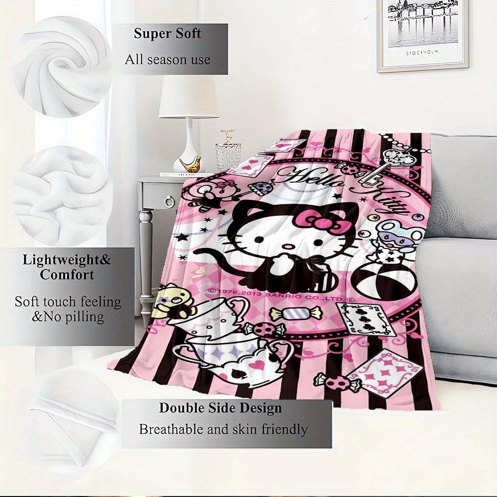 1pc Hello Kitty, SanrioDigital Print Fleece Blanket - Contemporary Style, Suitable for All Seasons, Perfect for Home, Travel, or Camping - M