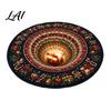 Christmas Floor Mat Round 3D Rug Optical Illusion Area Santa Claus Gnome Quilted-Like Patterned Rug Anti-slip Washable for Living Room Bedroom