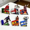 Fußballstar Brooch Messi Ronaldo Weltmeisterschaft Gedenk-Pin 3D Metall Emaille Mode Accessoires Geschenk