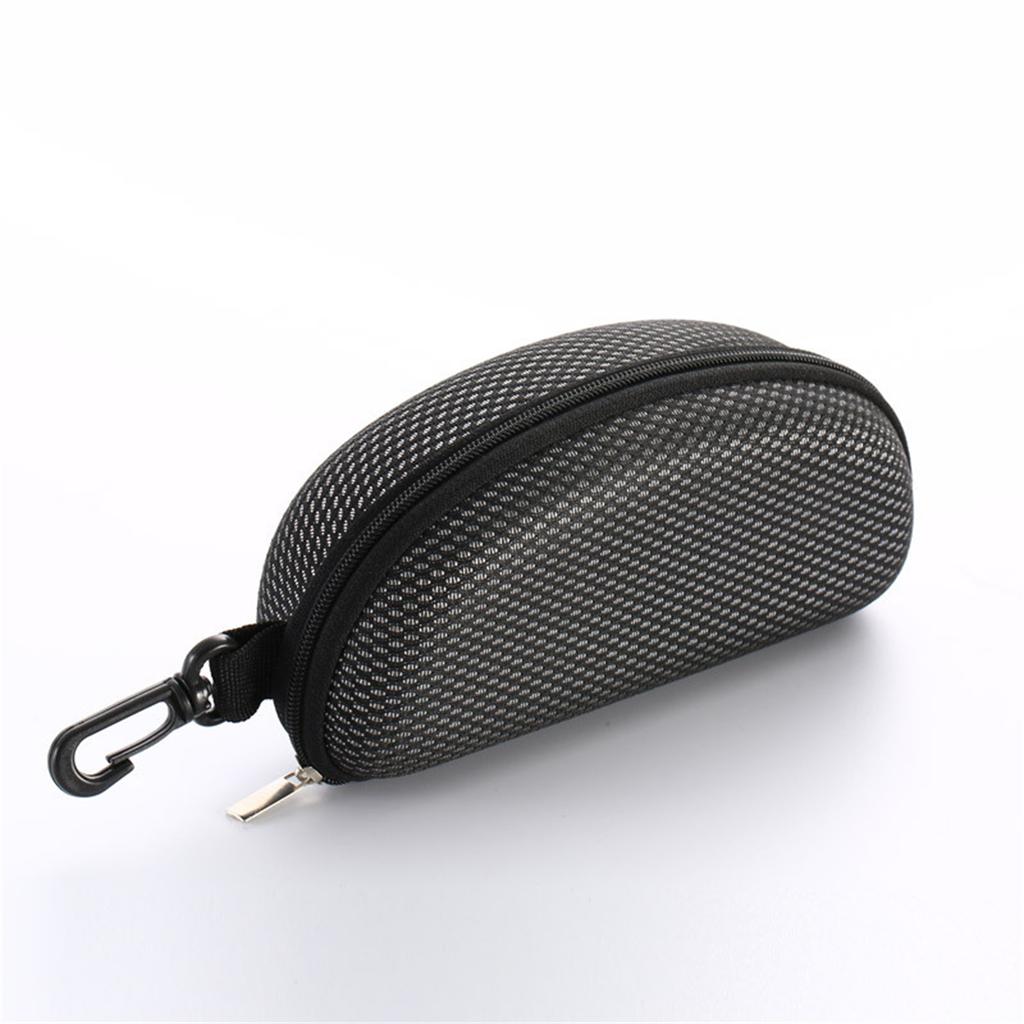 EVA Hard Shell Zipper Eyeglasses Case Protective Storage Box with Carabiner Clip for Sunglasses and Reading Glasses