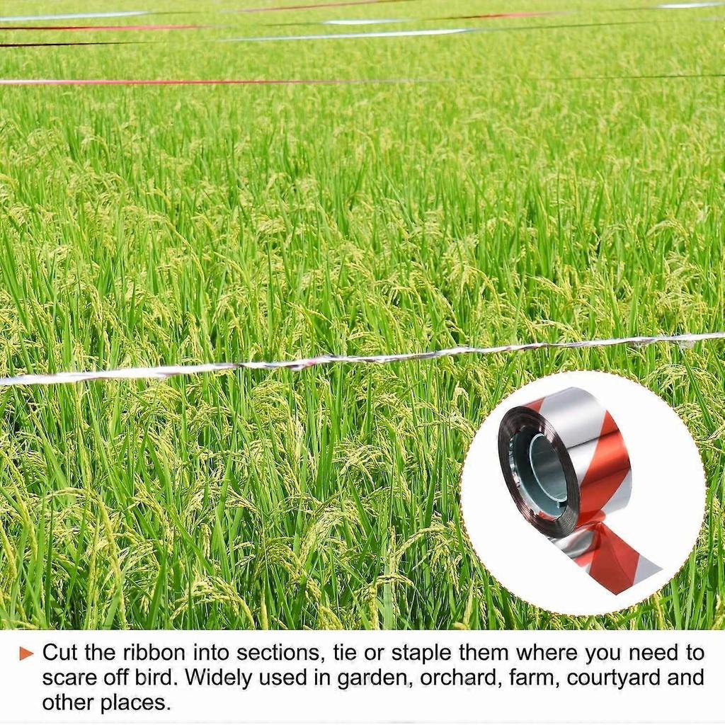Green 3pcBird Reflective Scare Tape, PET Double Sided Repelling Ribbon Keep Away Bird For Garden Far