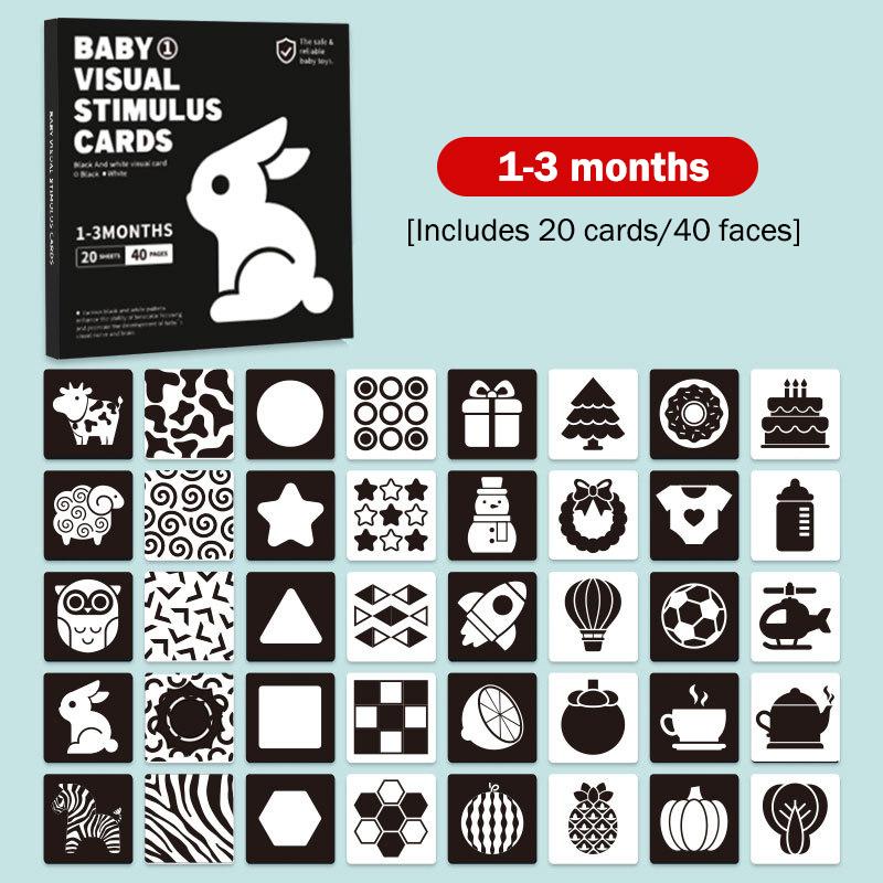 Baby Visual Stimulation Cards Montessori High Contrast Flash Card Infant Gift For Children Cognition Toy