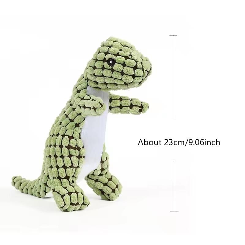 Durable Dinosaur Plush Dog Toy With Sound Chew Resistant Crocodile Shape For Interactive Pet Play And Training