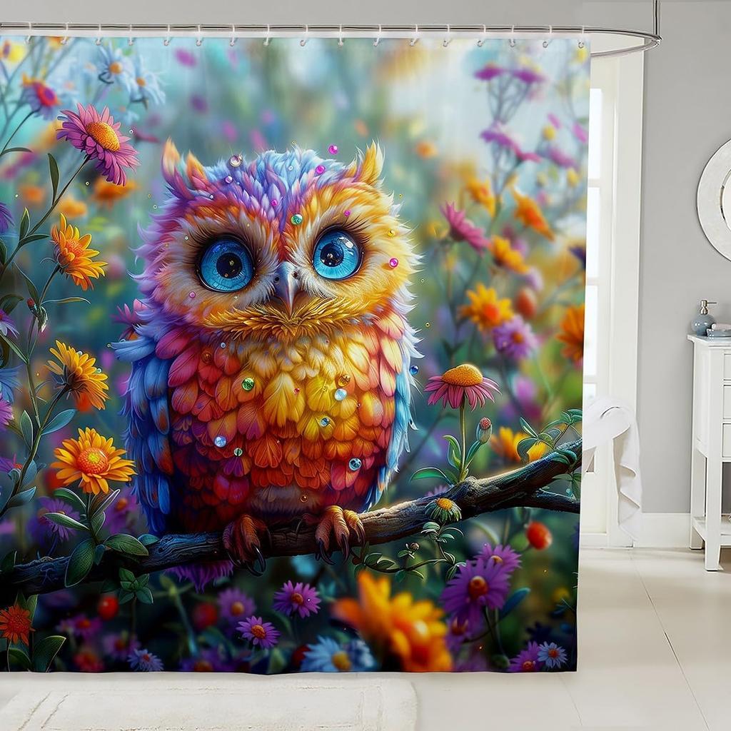Plain White Cat Fabric Shower Curtain for Girls Cute Kitten Shower Curtain Pet Kitten Bathroom Shower Curtain Sets for Kids Boys