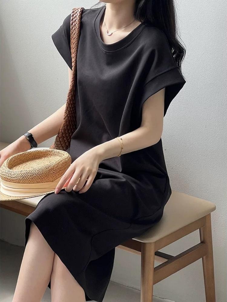 Summer Women's Casual Dress Fashionable Sleeveless O Collar Dress Ladies Summer Beach Dress