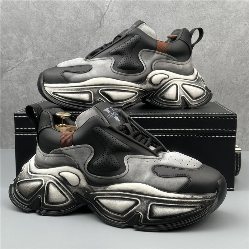 Fashion Vintage Fashion New Men's Mixed Colors All Match Height Increasing Causal Shoes Flats Male Walking Sneakers  Zapatillas Hombre