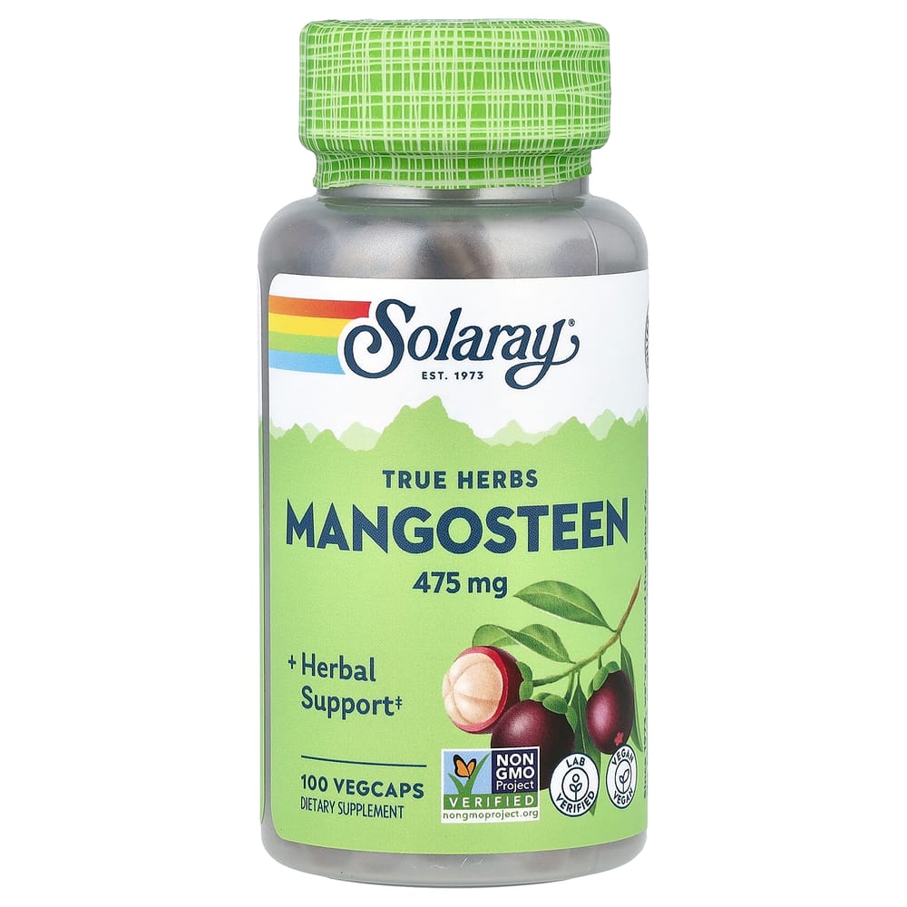 

Solaray True Herbs Mangosteen 475mg Veggie Capsules 100 Count 100 pcs - 1 ea