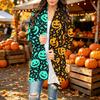 Women's Casual Long Sleeve Cardigan with Halloween Print for Festive Occasions